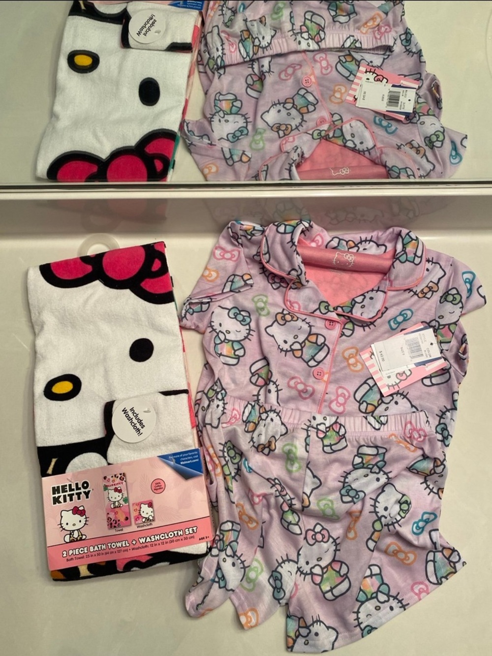 Hello Kitty Girls' Pink Hello Kitty Print Pajama Set Size 8